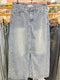 Women Trendy Denim Slit Skirts